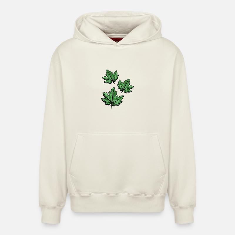 Feuille d'érable d'automne - Sweat à capuche unisexe décontracté en coton biologique – de SPREAD - blanc cassé