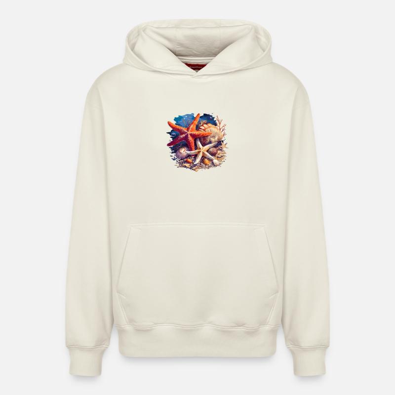 Seesterne Seestern - Relaxed Unisex Organic Hoodie – von SPREAD - Naturweiß