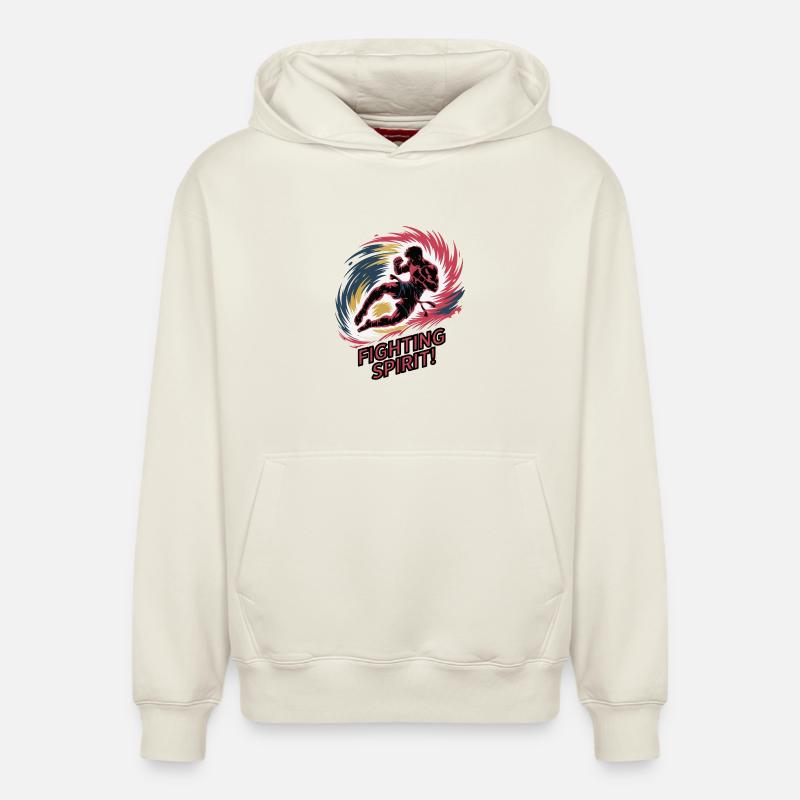 Dynamisches Kampfsport-Kampfgeist-Design - Relaxed Unisex Organic Hoodie – von SPREAD - Naturweiß