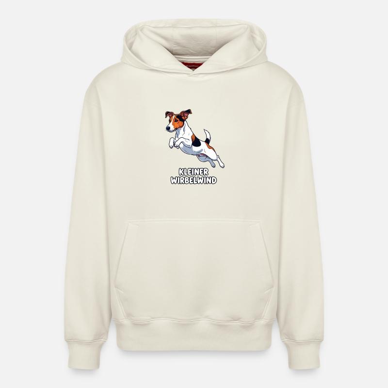 Petit tourbillon - Jack Russell - Sweat à capuche unisexe décontracté en coton biologique – de SPREAD - blanc cassé