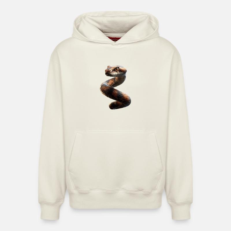 Schlange Python Kobra Klapperschlange Schlangen - Relaxed Unisex Organic Hoodie – von SPREAD - Naturweiß