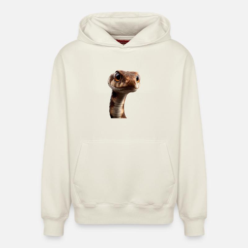 Schlange Python Kobra Klapperschlange Schlangen - Relaxed Unisex Organic Hoodie – von SPREAD - Naturweiß