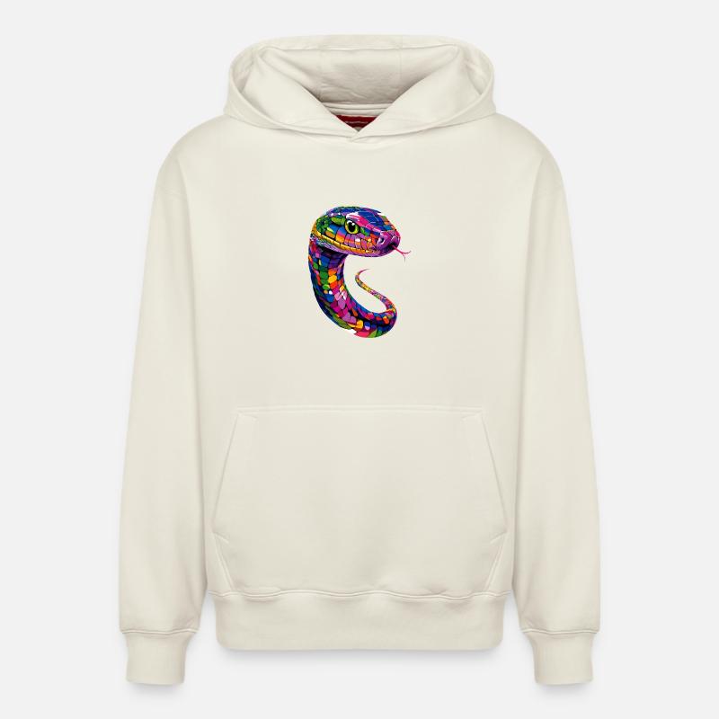 snake, python, cobra, rattlesnake, snakes - Relaxed Unisex Organic Hoodie – by SPREAD - off white
