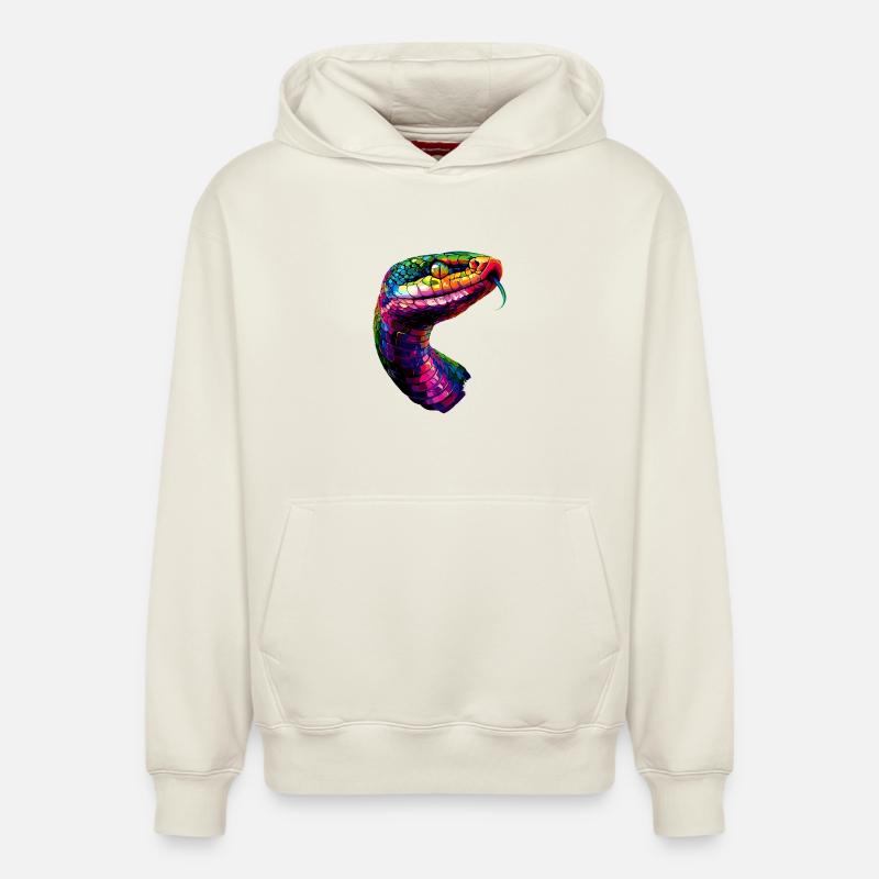 snake, python, cobra, rattlesnake, snakes - Relaxed Unisex Organic Hoodie – by SPREAD - off white