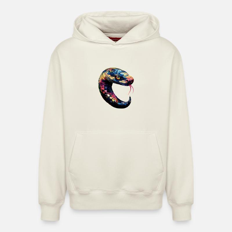 snake, python, cobra, rattlesnake, snakes - Relaxed Unisex Organic Hoodie – by SPREAD - off white