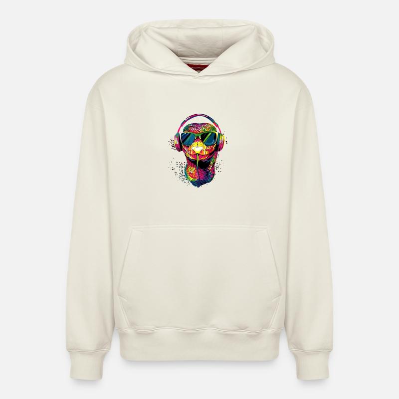 Schlange Python Kobra Klapperschlange Schlangen - Relaxed Unisex Organic Hoodie – von SPREAD - Naturweiß