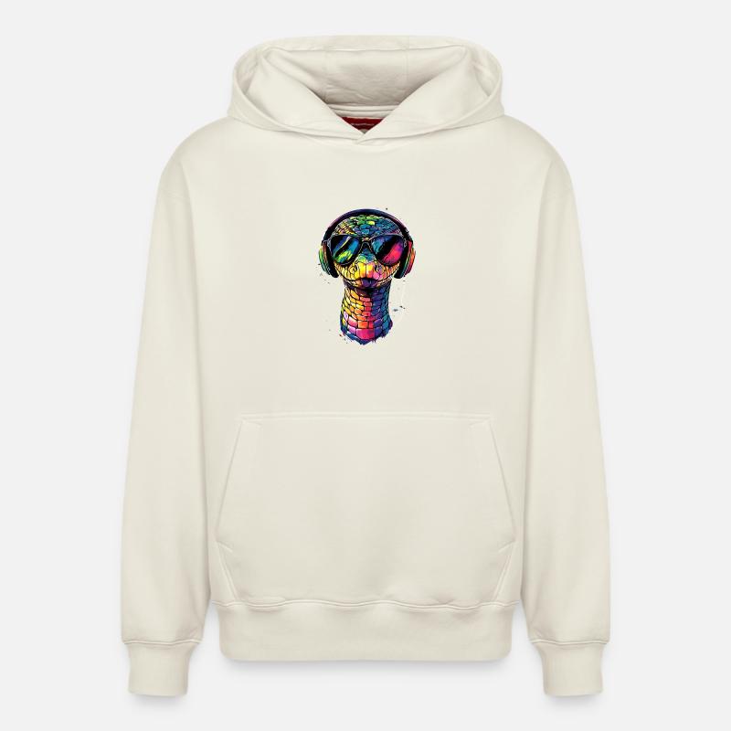 Schlange Python Kobra Klapperschlange Schlangen - Relaxed Unisex Organic Hoodie – von SPREAD - Naturweiß