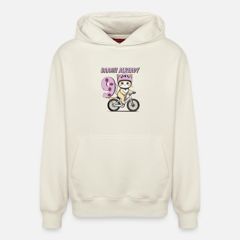 VÉLO CHAT BAAM !! DÉJÀ NEUF - Sweat à capuche unisexe décontracté en coton biologique – de SPREAD - blanc cassé