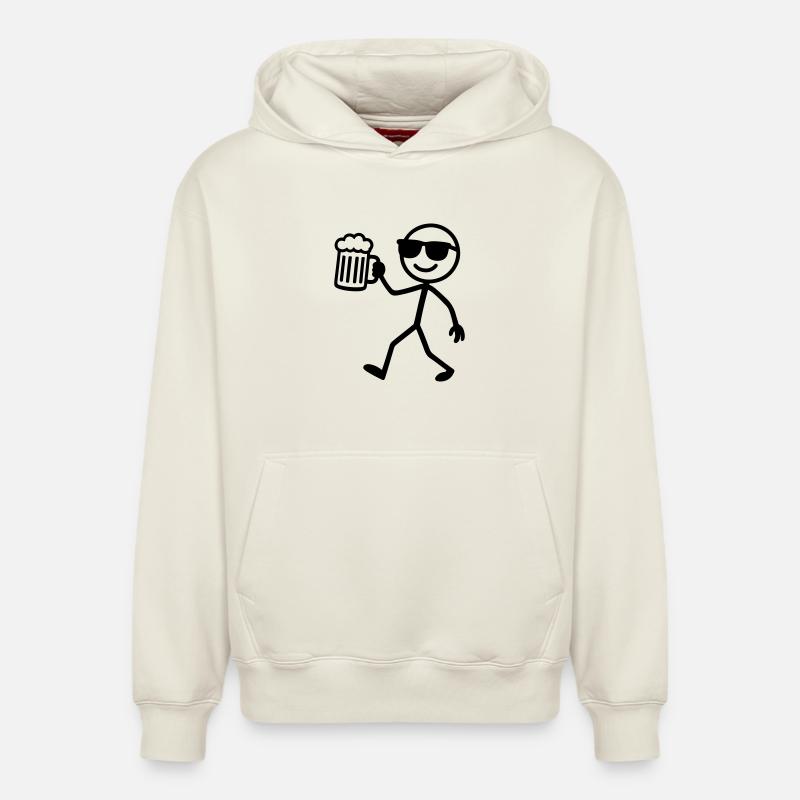 strichmännchen bier - Relaxed Unisex Organic Hoodie – von SPREAD - Naturweiß