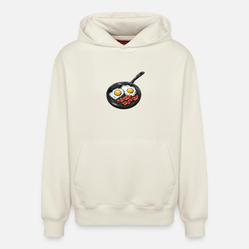 Cuisine Scène du petit déjeuner - Sweat à capuche unisexe décontracté en coton biologique – de SPREAD - blanc cassé