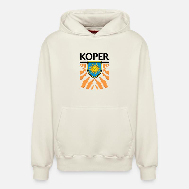 Koper - Sweat à capuche unisexe décontracté en coton biologique – de SPREAD - blanc cassé