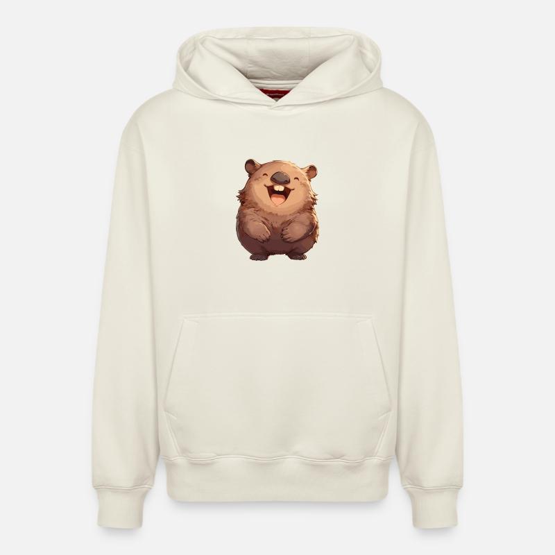 Wombats Wombat - Sweat à capuche unisexe décontracté en coton biologique – de SPREAD - blanc cassé