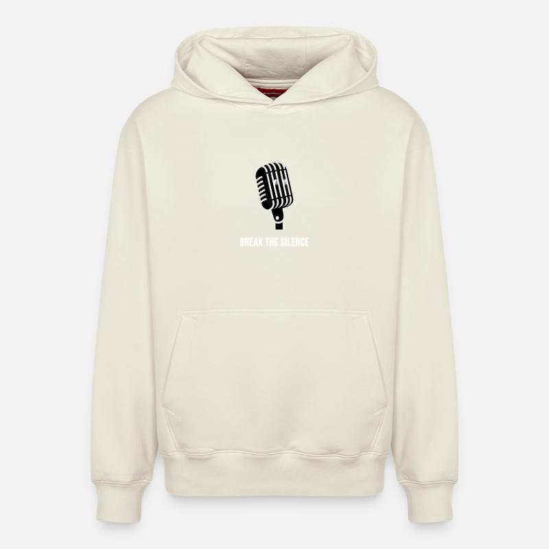 Briser le silence - Sweat à capuche unisexe décontracté en coton biologique – de SPREAD - blanc cassé