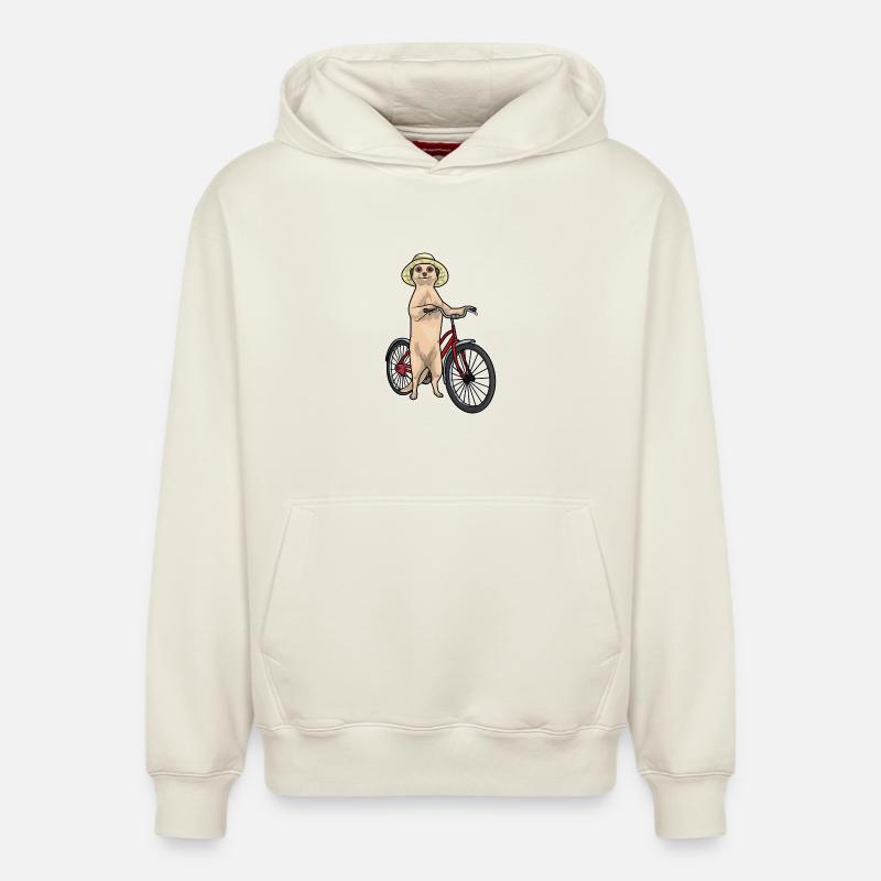 Vélo Meerkat - Sweat à capuche unisexe décontracté en coton biologique – de SPREAD - blanc cassé