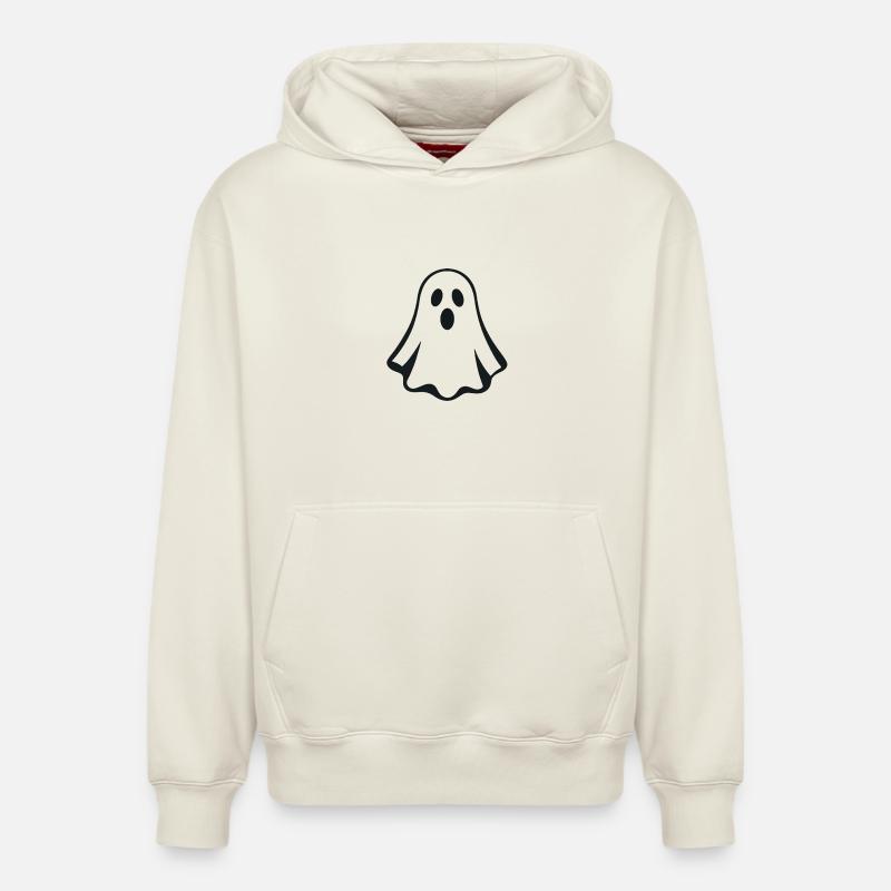 Fantôme - Halloween - Maison Hantée - Sweat à capuche unisexe décontracté en coton biologique – de SPREAD - blanc cassé