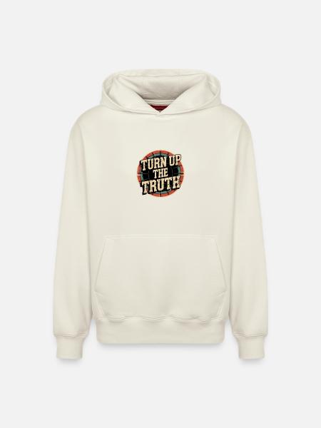 Retro Grunge – Montez la vérité - Sweat à capuche unisexe décontracté en coton biologique – de SPREAD - blanc cassé