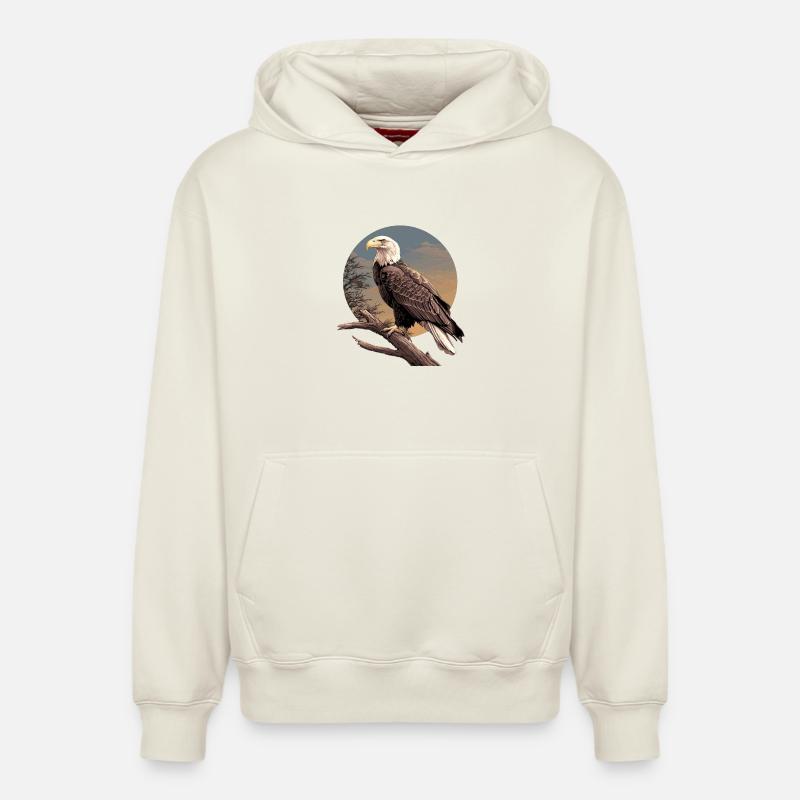 Aigle - Sweat à capuche unisexe décontracté en coton biologique – de SPREAD - blanc cassé