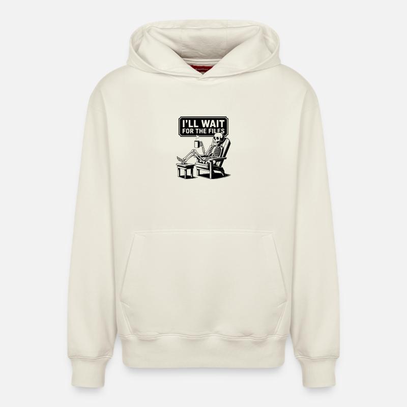 Waiting Skeleton Meme Project Manager Office - Relaxed Unisex Organic Hoodie – von SPREAD - Naturweiß