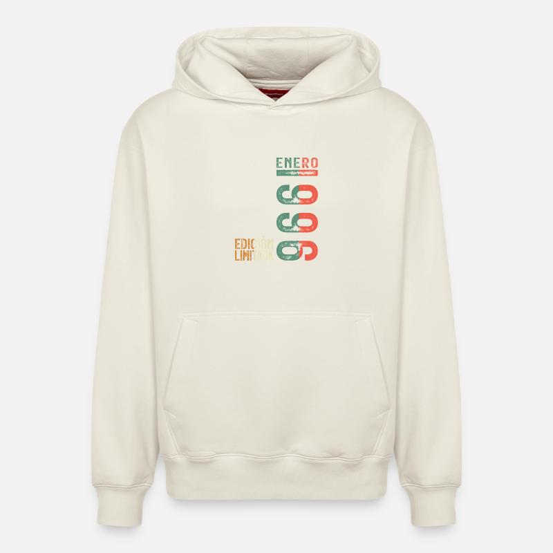 Millésime Janvier 1996 Cadeau d’Anniversaire - Sweat à capuche unisexe décontracté en coton biologique – de SPREAD - blanc cassé
