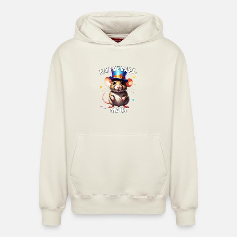 SOURIS DE CARNAVAL - Sweat à capuche unisexe décontracté en coton biologique – de SPREAD - blanc cassé