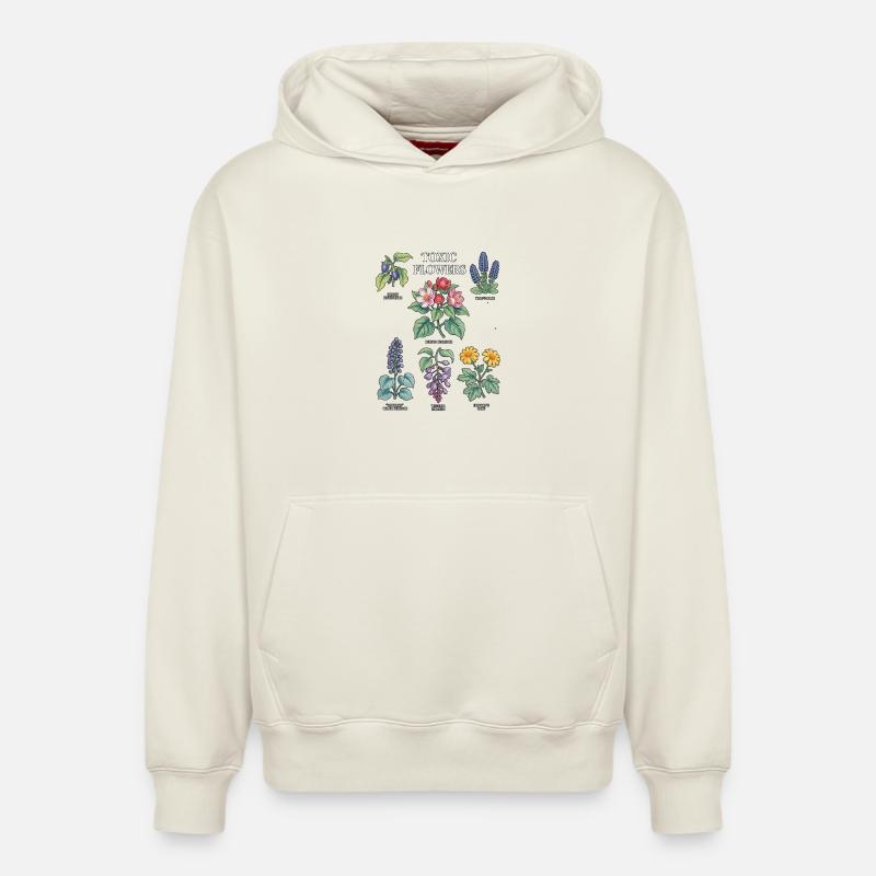 Collection de fleurs toxiques - Sweat à capuche unisexe décontracté en coton biologique – de SPREAD - blanc cassé