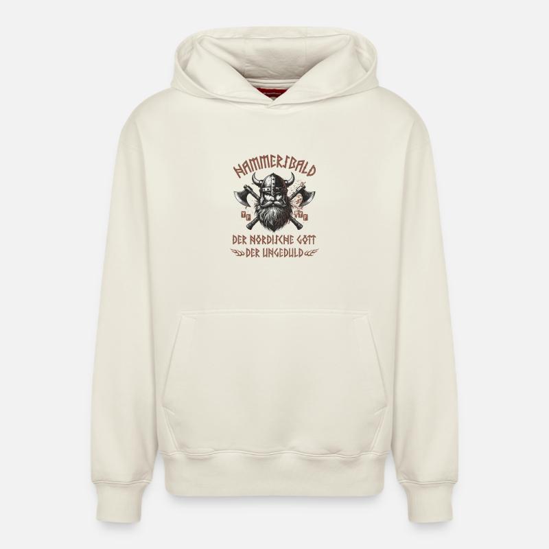 Hammersbald - Sweat à capuche unisexe décontracté en coton biologique – de SPREAD - blanc cassé