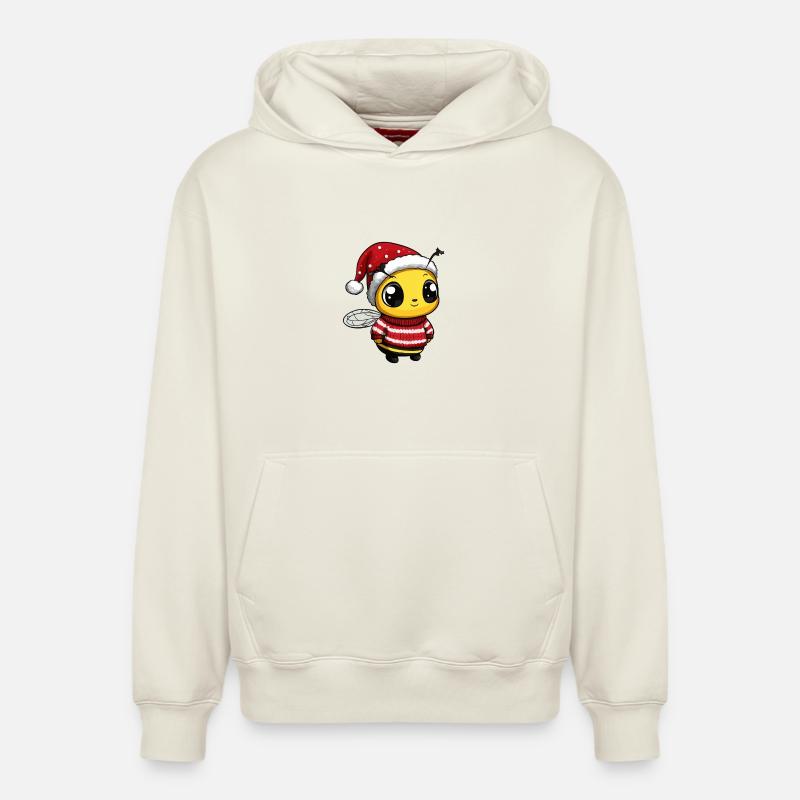 Noël des abeilles - Sweat à capuche unisexe décontracté en coton biologique – de SPREAD - blanc cassé