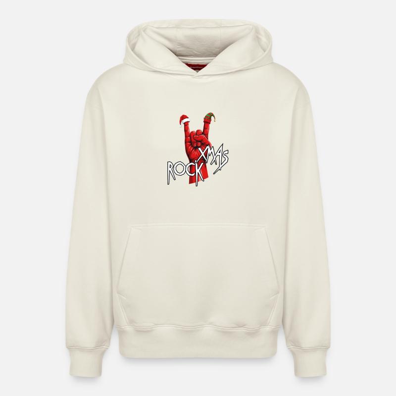 Roche de Noël Main - Sweat à capuche unisexe décontracté en coton biologique – de SPREAD - blanc cassé
