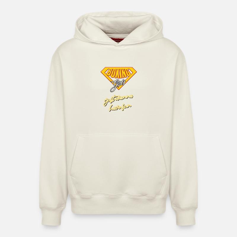 Boxeuse Fille - Sweat à capuche unisexe décontracté en coton biologique – de SPREAD - blanc cassé