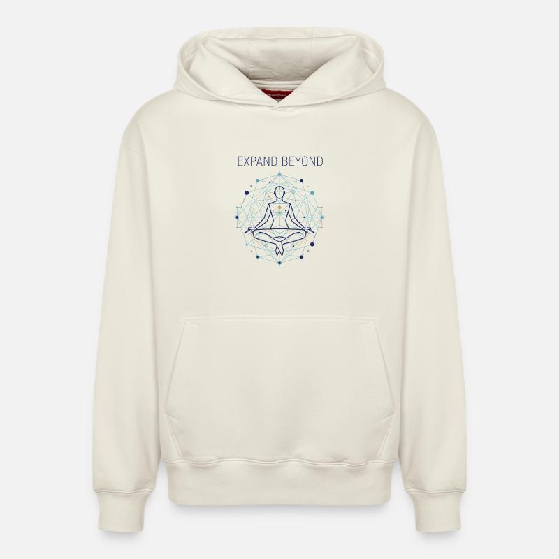 Méditation du Lotus - Sweat à capuche unisexe décontracté en coton biologique – de SPREAD - blanc cassé