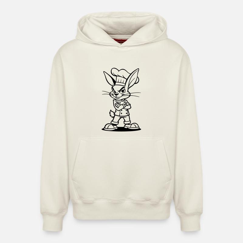 lapin cuisinier - Sweat à capuche unisexe décontracté en coton biologique – de SPREAD - blanc cassé