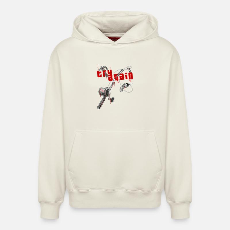 Pêche - Sweat à capuche unisexe décontracté en coton biologique – de SPREAD - blanc cassé