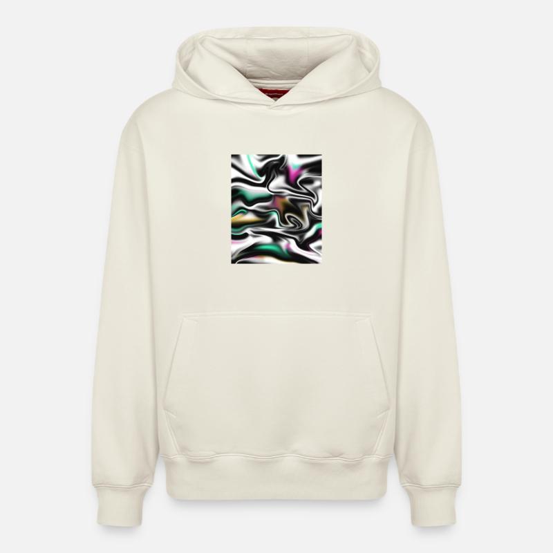 Holographic Flow - abstrait mystique - Sweat à capuche unisexe décontracté en coton biologique – de SPREAD - blanc cassé