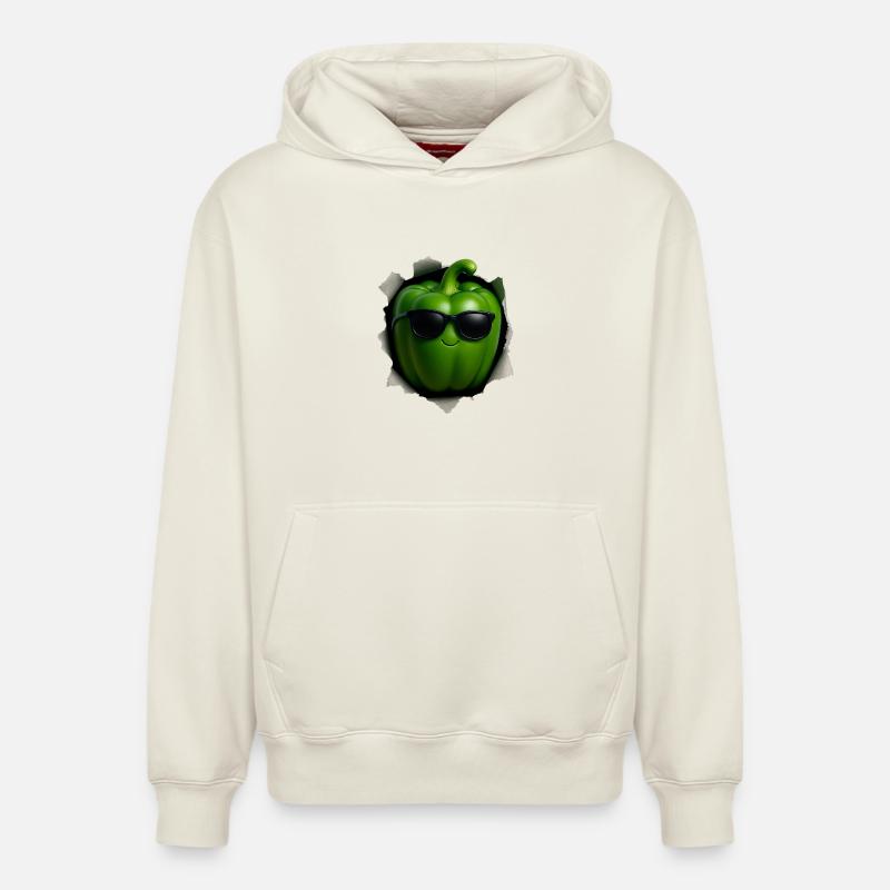 Poivron - Sweat à capuche unisexe décontracté en coton biologique – de SPREAD - blanc cassé