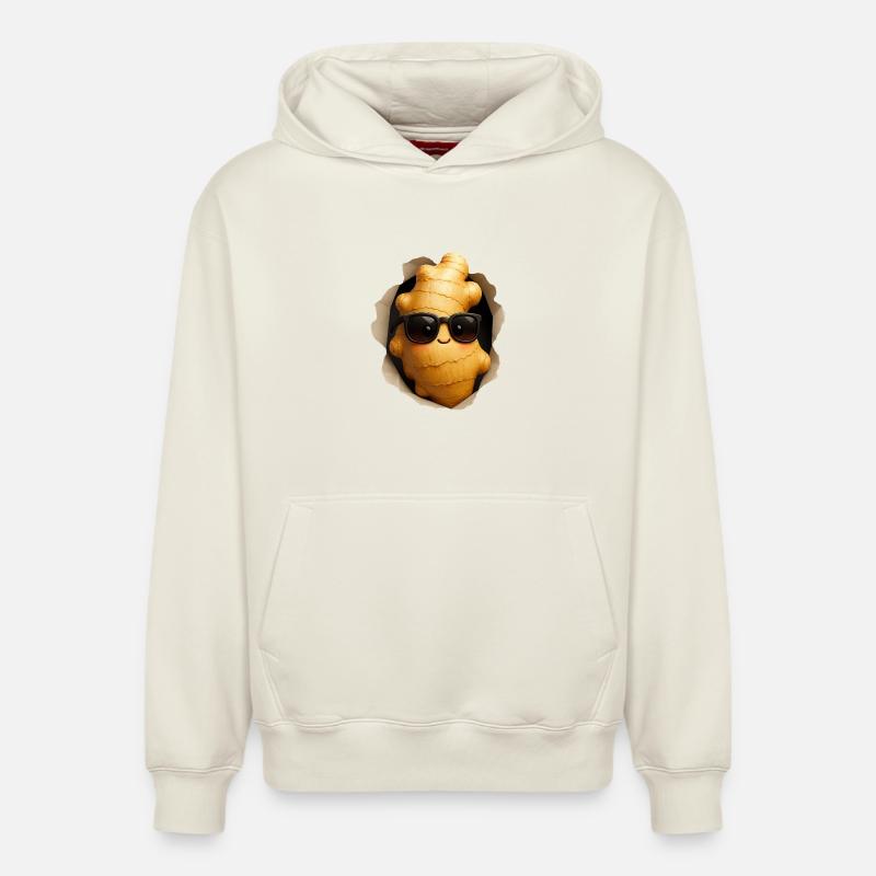 gingembre - Sweat à capuche unisexe décontracté en coton biologique – de SPREAD - blanc cassé