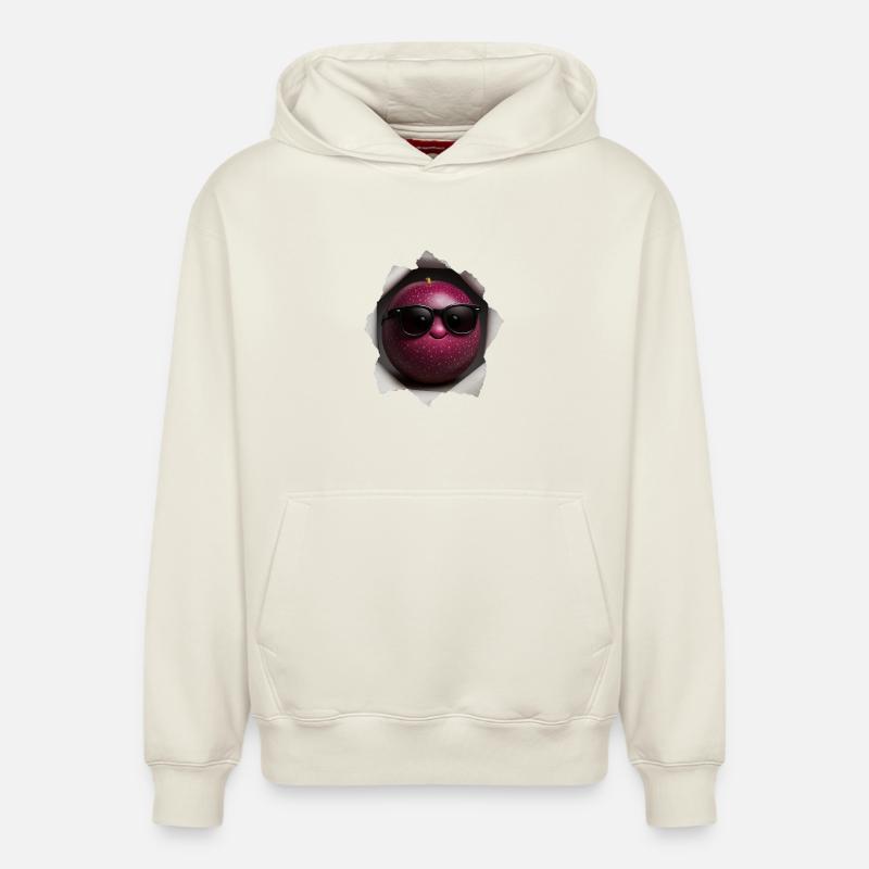 Fruit de la passion - Sweat à capuche unisexe décontracté en coton biologique – de SPREAD - blanc cassé