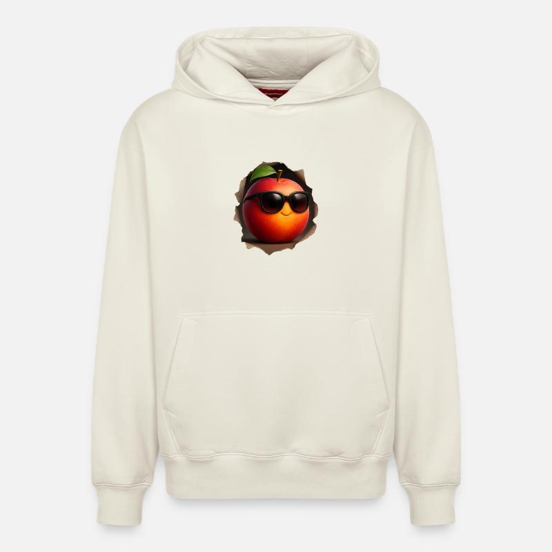 Pêche Fruit Nectarine - Sweat à capuche unisexe décontracté en coton biologique – de SPREAD - blanc cassé