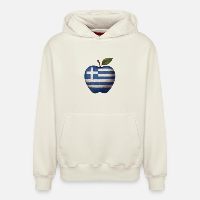 Grèce - Sweat à capuche unisexe décontracté en coton biologique – de SPREAD - blanc cassé