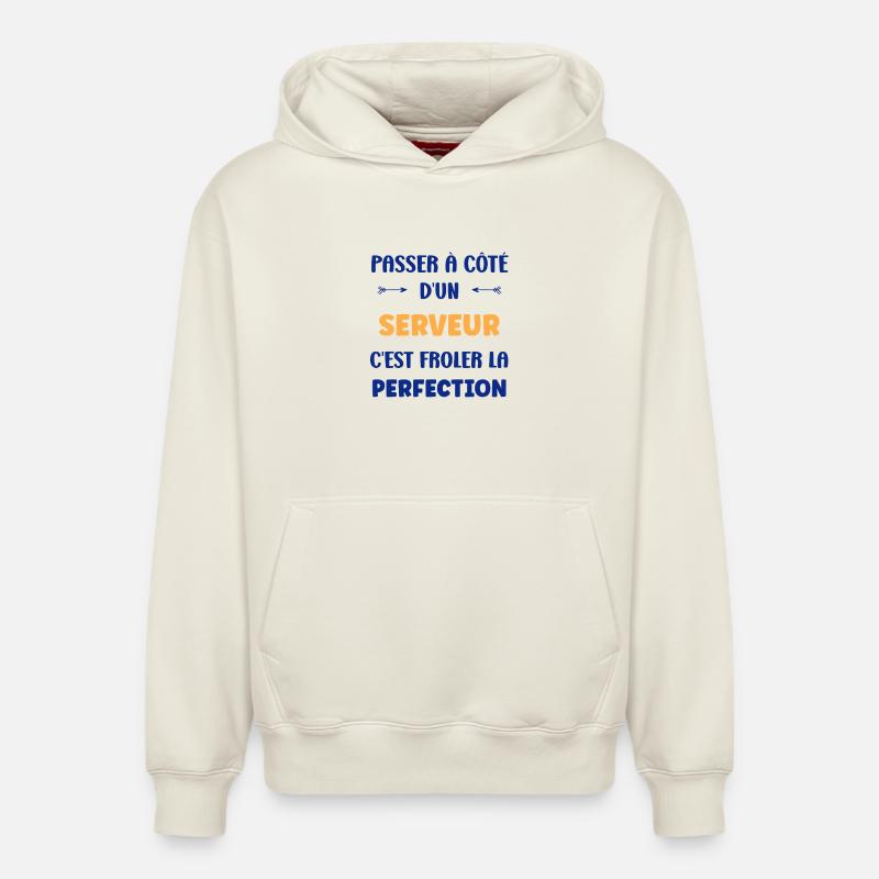 Serveur - Sweat à capuche unisexe décontracté en coton biologique – de SPREAD - blanc cassé