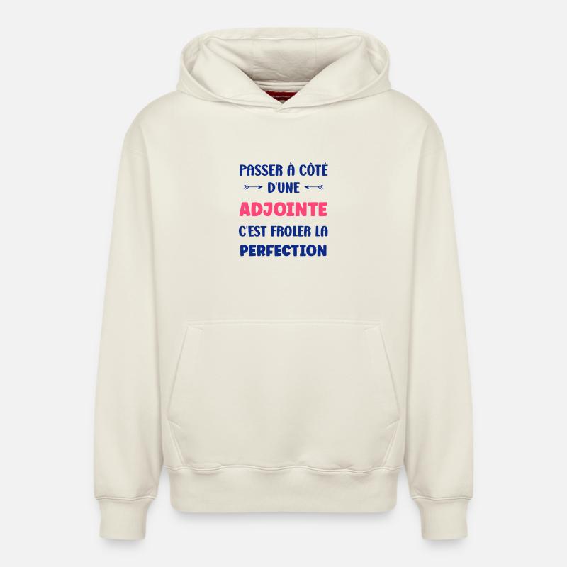 Adjointe - Sweat à capuche unisexe décontracté en coton biologique – de SPREAD - blanc cassé