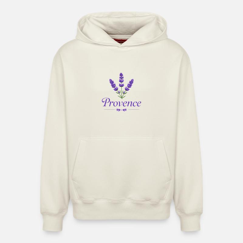 provence_lavance - Sweat à capuche unisexe décontracté en coton biologique – de SPREAD - blanc cassé