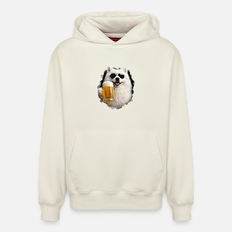 Bière Spitz japonaise - Sweat à capuche unisexe décontracté en coton biologique – de SPREAD - blanc cassé