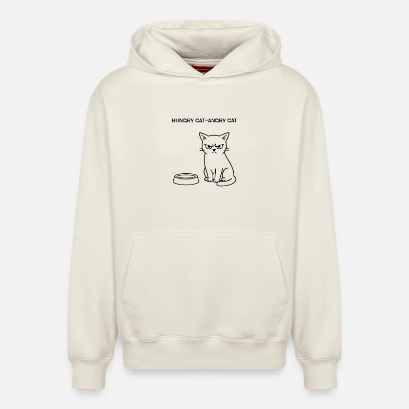 Drôle de design de chat - Sweat à capuche unisexe décontracté en coton biologique – de SPREAD - blanc cassé