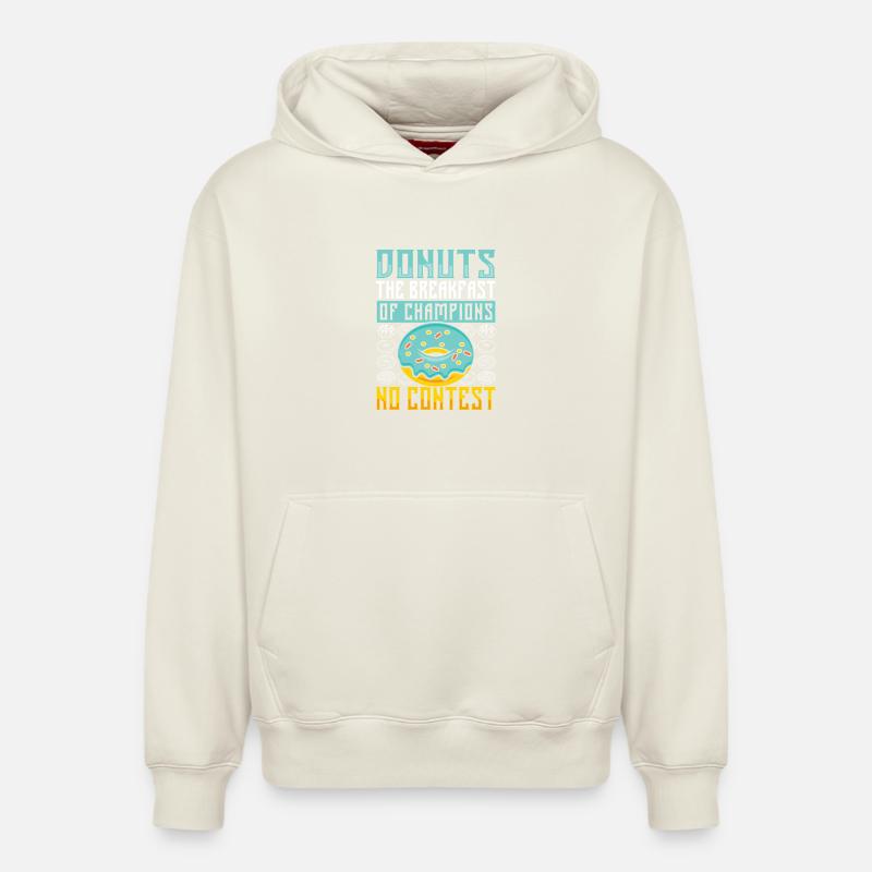 Restauration rapide en donuts - Sweat à capuche unisexe décontracté en coton biologique – de SPREAD - blanc cassé