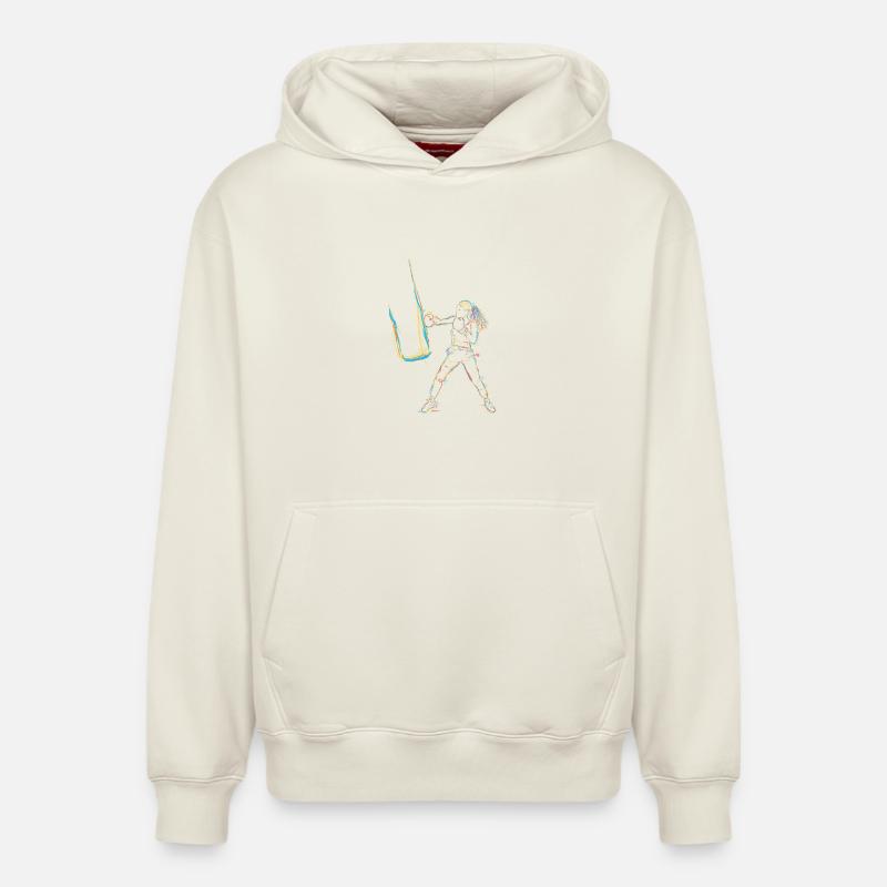 Dessin de boxeur - Sweat à capuche unisexe décontracté en coton biologique – de SPREAD - blanc cassé