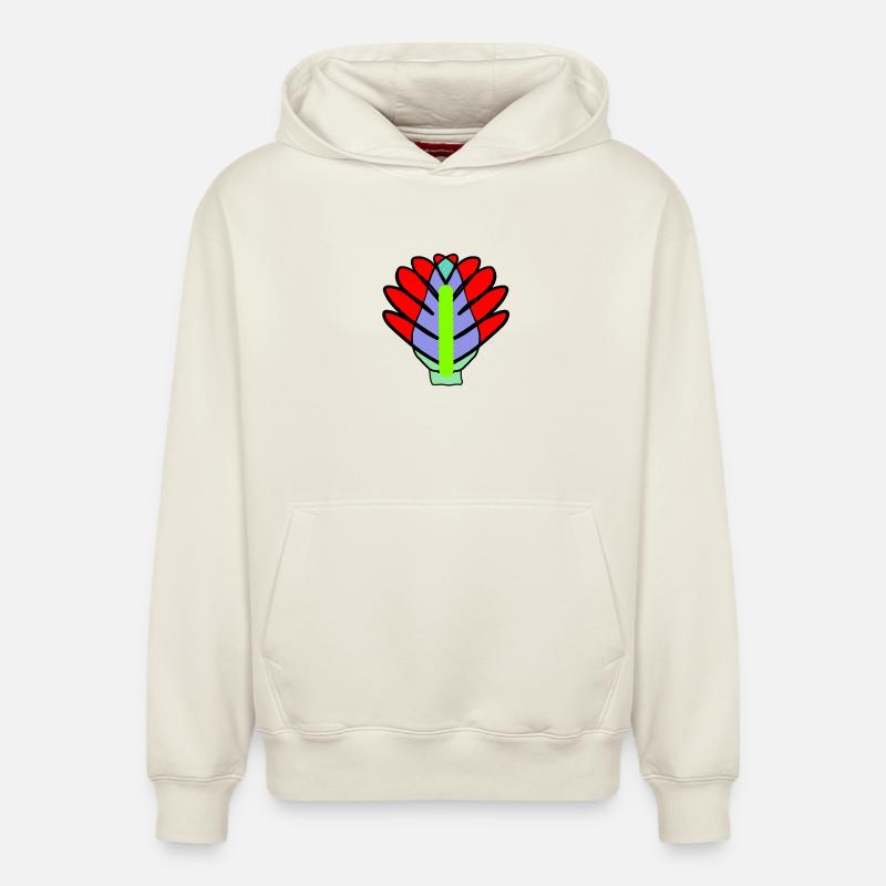 Fleurs Fleurs Fleurs de Lotus - Sweat à capuche unisexe décontracté en coton biologique – de SPREAD - blanc cassé