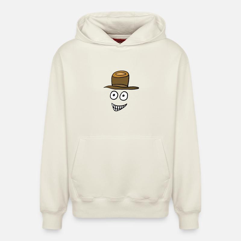 Visage heureux face face émotions - Sweat à capuche unisexe décontracté en coton biologique – de SPREAD - blanc cassé