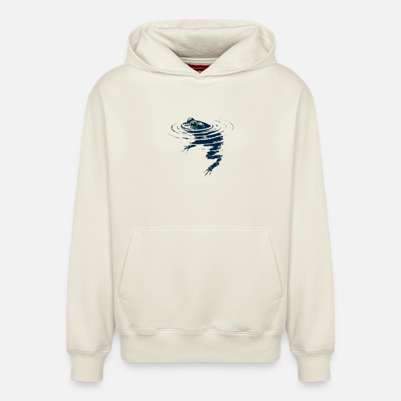 Chill frog - Sweat à capuche unisexe décontracté en coton biologique – de SPREAD - blanc cassé