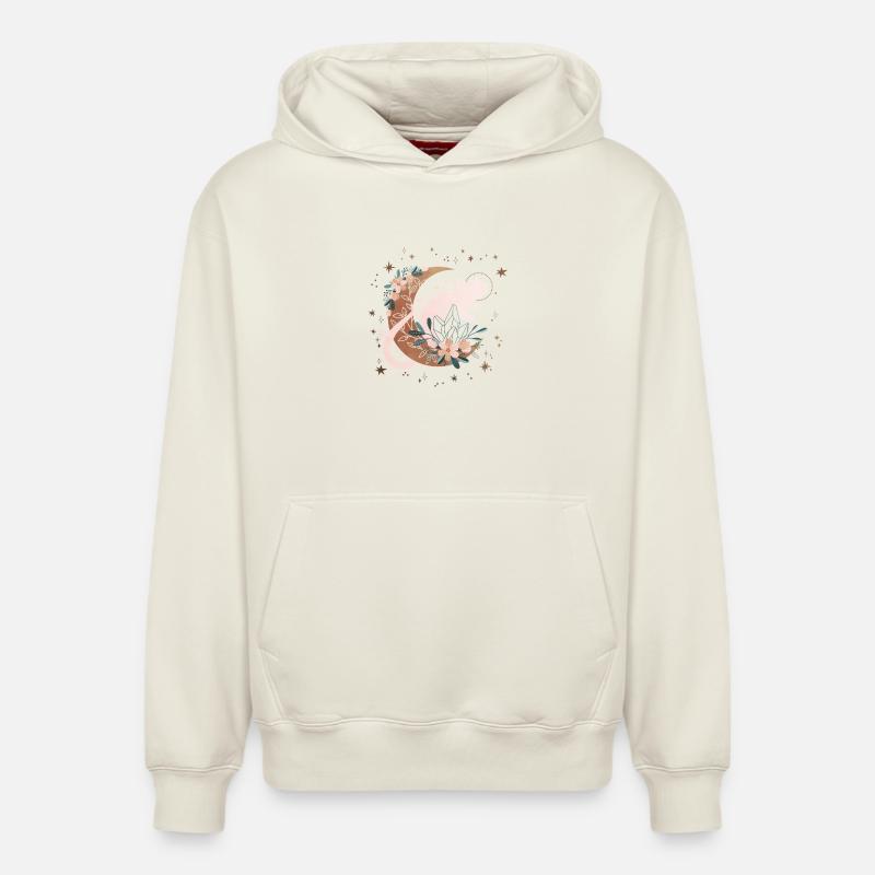 Rat Lunaire Céleste - Sweat à capuche unisexe décontracté en coton biologique – de SPREAD - blanc cassé