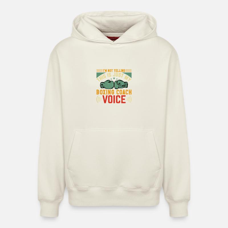Coach de boxe Voice Tee - Sweat à capuche unisexe décontracté en coton biologique – de SPREAD - blanc cassé